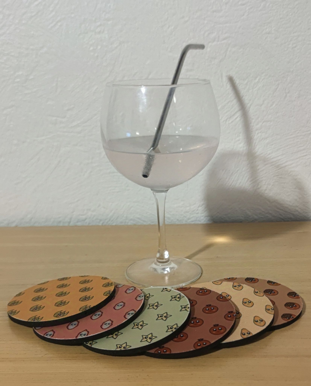 Lot de 6 dessous de verre "fruits exotiques originaux"