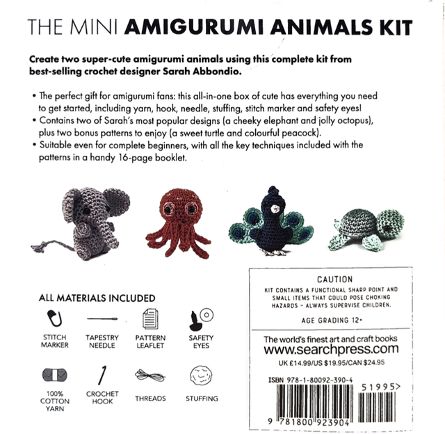 The Mini Amigurumi Animals Kit - elephant and octopus