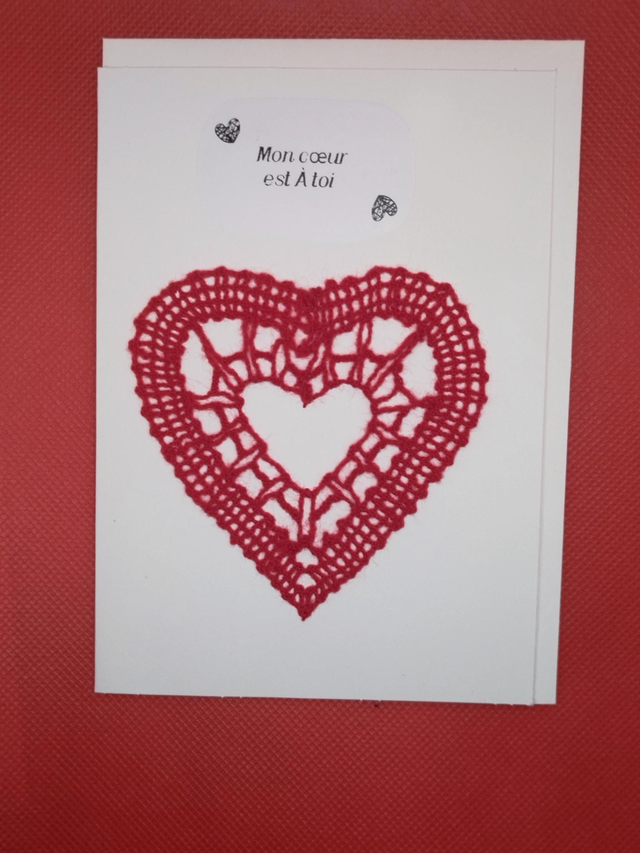 Carte et enveloppe cœur 