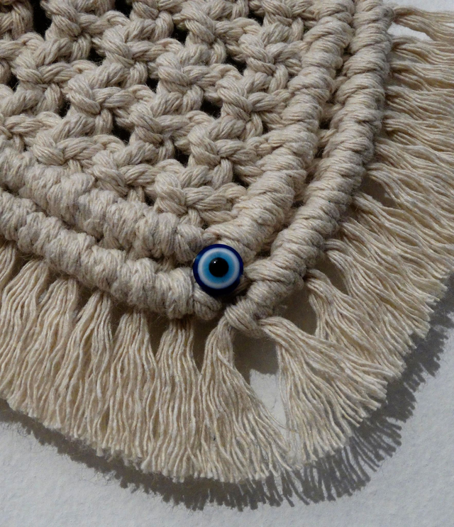 SUSPENSION MURALE mauvais oeil bleu