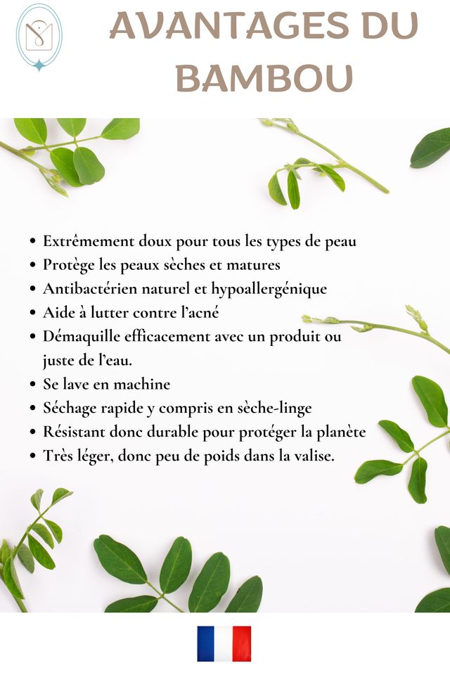 Kit Beauté 23 Pièces – Bambou et coton - Motif Parfum