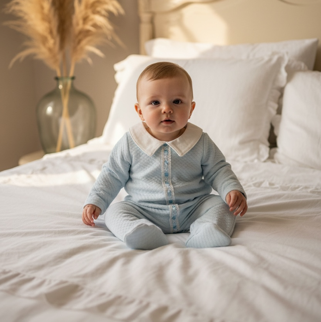 Baby’s Blue Lace Babygrow 