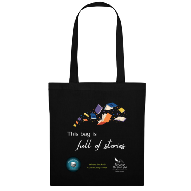 Full of Stories Tote Bag — Exclusive Author Events &amp; The Book Hub Design