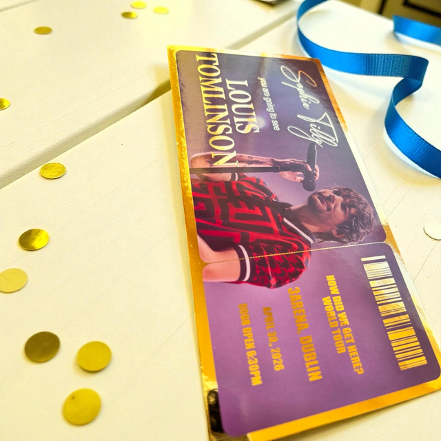 Louis Tomlinson Concert gift ticket / card