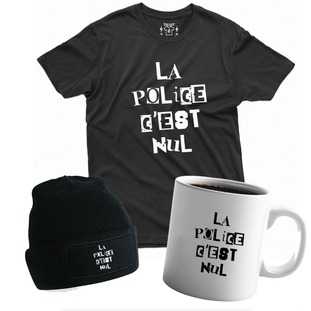 "LA POLICE C'EST NUL" Tshirt, Sweat, Bonnet, Totebag, Mug
