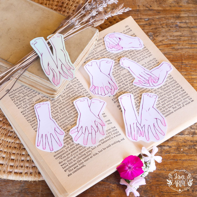 Lot de stickers - 7 mains qui se touchent