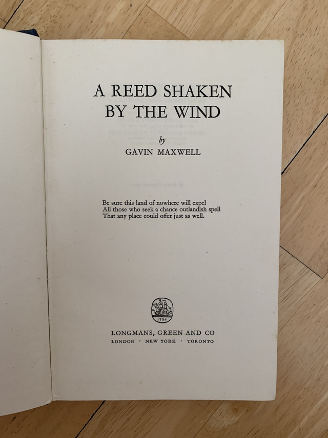 A Reed Shaken By The Wind Gavin Maxwell - 1957