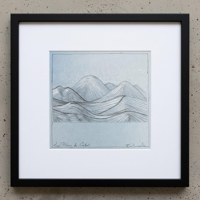 Encre - Les Pitons du Carbet bleu 