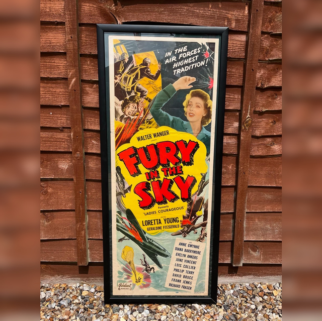 Original 1950s Framed Cinema Poster For The Film “Fury in the Sky”