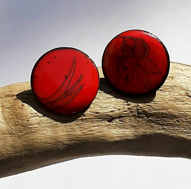 Boucles d&#039;oreilles rondes jonquilles