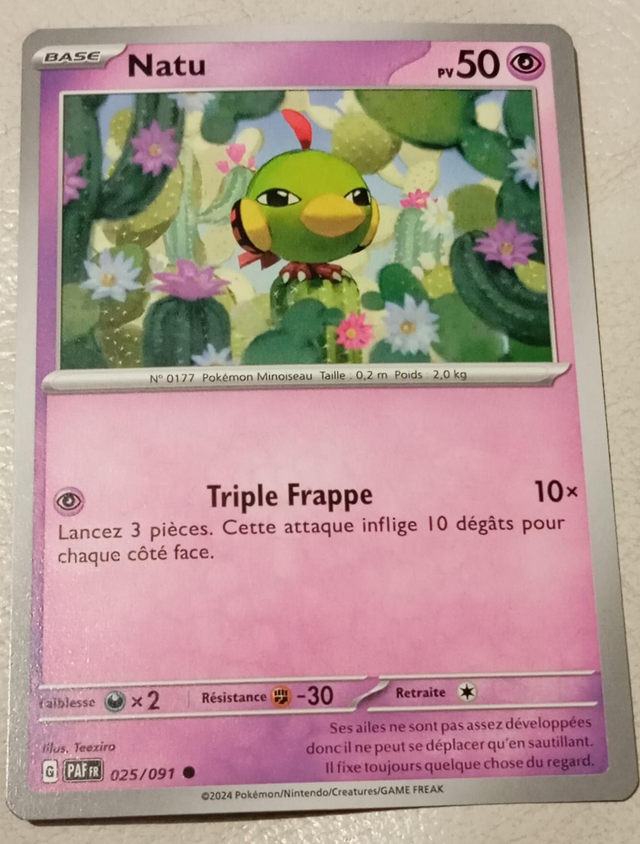 Carte pokémon Natu