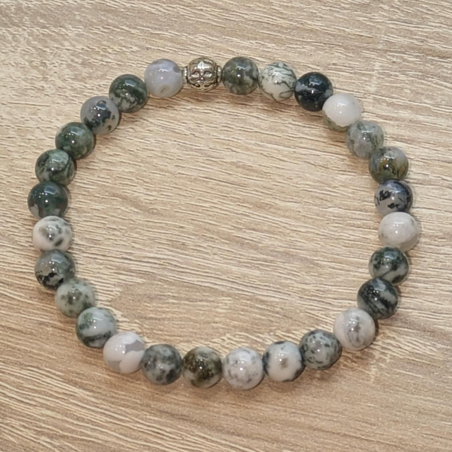 Bracelet "Agate arbre" 6mm BR-025