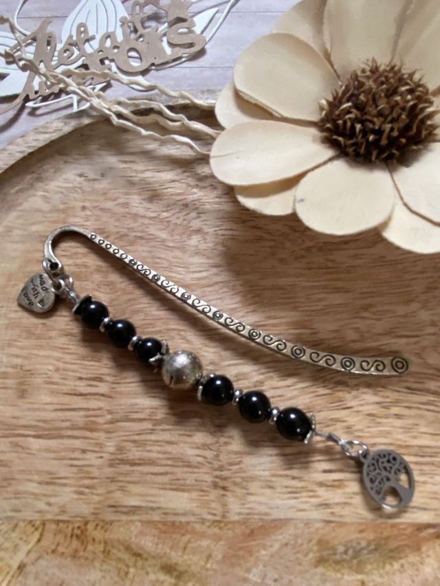 Marque-page "Racines de Sérénité" – Tourmaline Noire