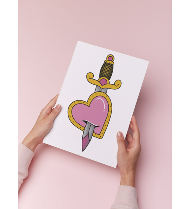 Dagger Through The Heart Art Print