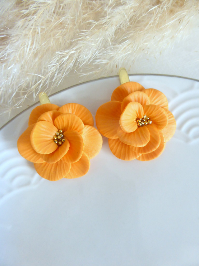 Boucles d'oreilles oranges - Floramour