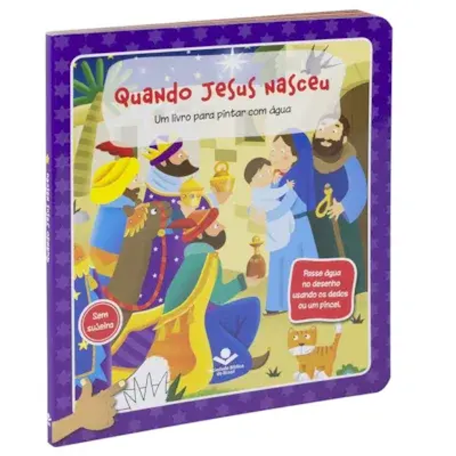 Livro de pintar com agua - Quando Jesus Nasceu