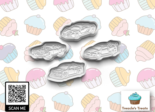 Racing cars Theme Fondant/cookie stamps with cutters 