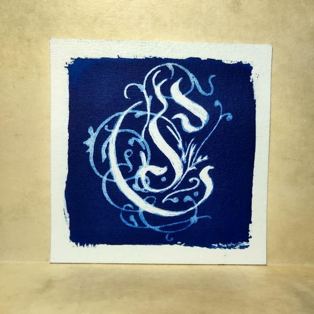 Cyanotype Lettrine C gothique 