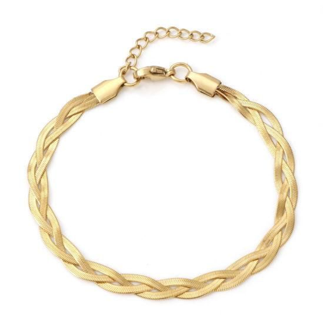 Bracelet acier inoxydable doré 
