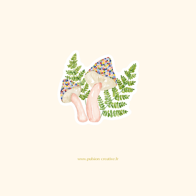 Sticker vinyle Champignons