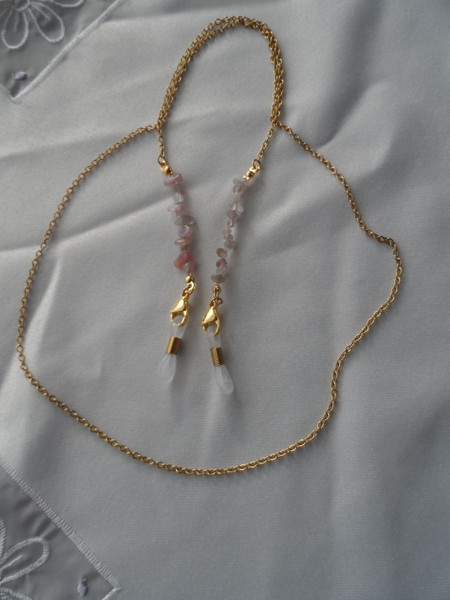 Chaîne de lunettes en Quartz Rose