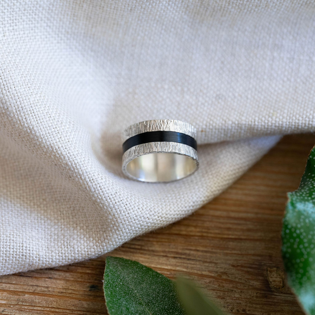 Bague Telluris - Argent, noir