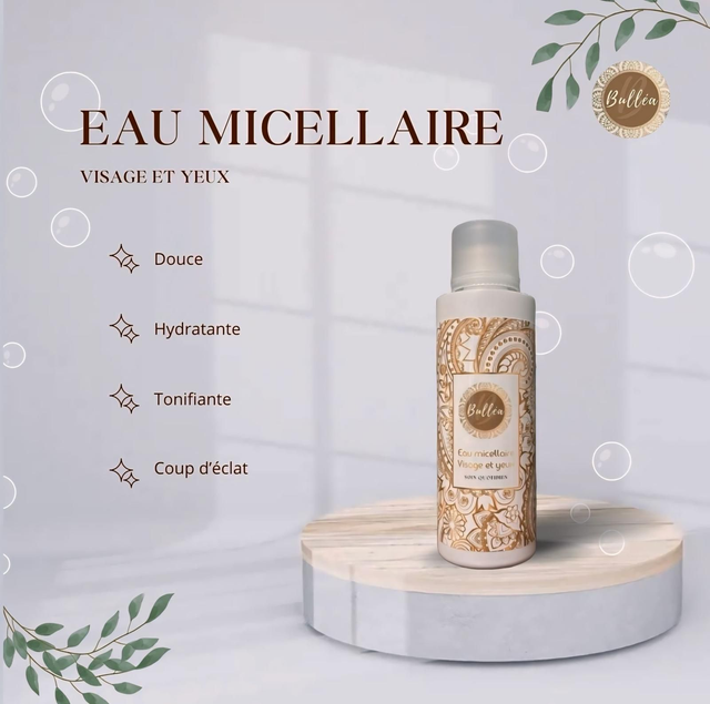 Eau Micellaire Naturelle Visage &amp; Yeux - Nettoyante et Apaisante - Tonifie et rafraîchit la peau - Hydrate et nourrit en profondeur 