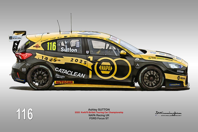 C250601 FORD Focus ST BTCC 25 NAPA Racing #116 Ash Sutton Snetterton