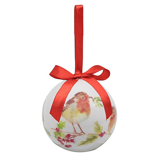 Christmas Decorations - Traditional Bauble Robin