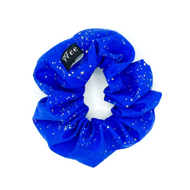 Rightsized Scrunchie - Royal Blue Metallic Gold Speckle
