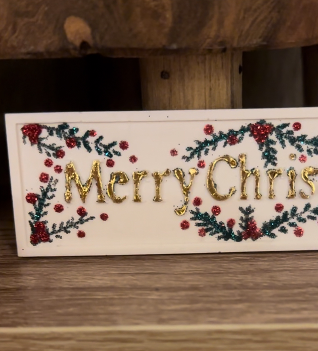JESMONITE GOLD MERRY CHRISTMAS MAGNET