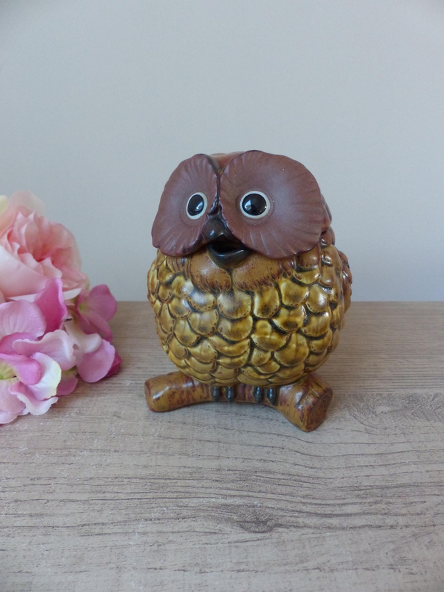 Théière Chouette Vintage en Grès Japonais - Authentique Création Japonaise - Collection pour Amateur de Théières, Oiseaux Artisanat Japonais