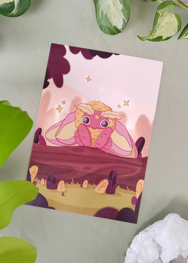 Print - Rosy maple moth