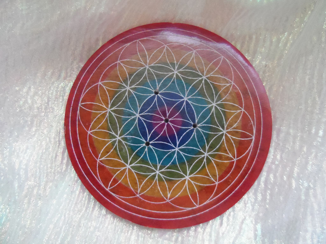 Porte encens Fleur de vie Chakras