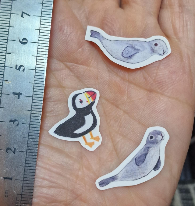 Seal and puffin sticker set