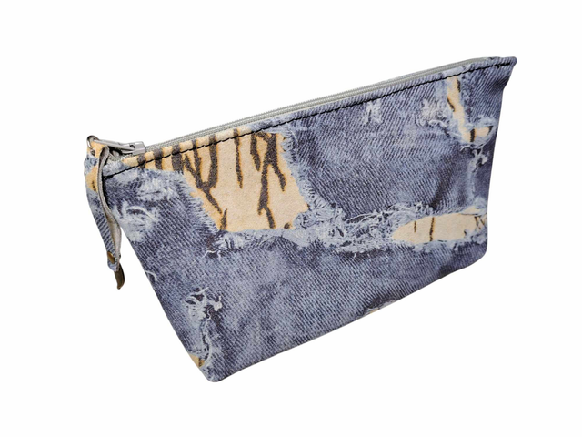Trousse ou pochette - finition jean tigré