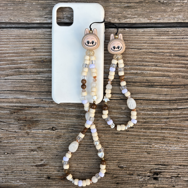 Grigri de téléphone Labubu naturel