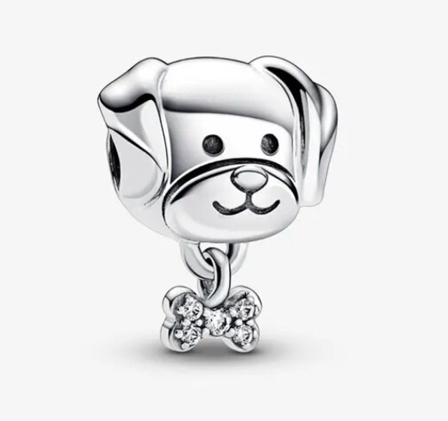 Charm Perrito con Hueso Colgante