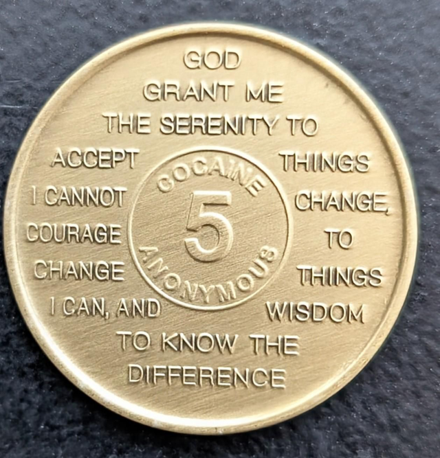 5 jaar metal coin 