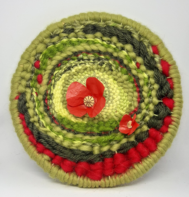 Tissage circulaire coquelicot 