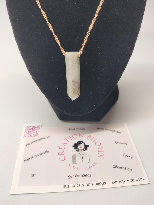 Collier pointe labradorite 