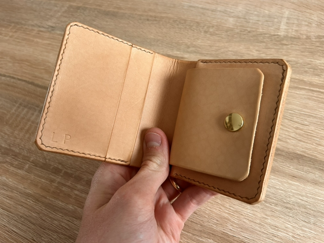 Portefeuille en cuir de vachette
