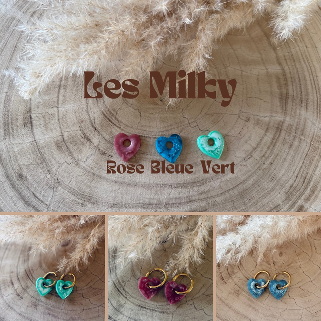 Les boucles d’oreille Denisette Milky