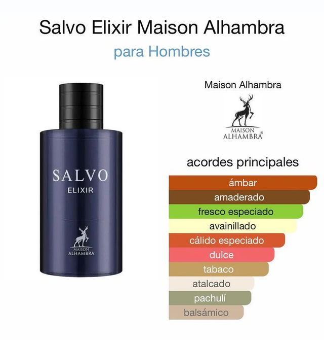 SALVO ELIXIR MAISON ALHAMBRA PERFUME ARABE HOMBRE