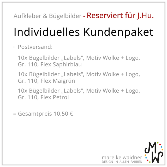 Individuelles Kundenpaket | reserviert für J.Hu. | 181125