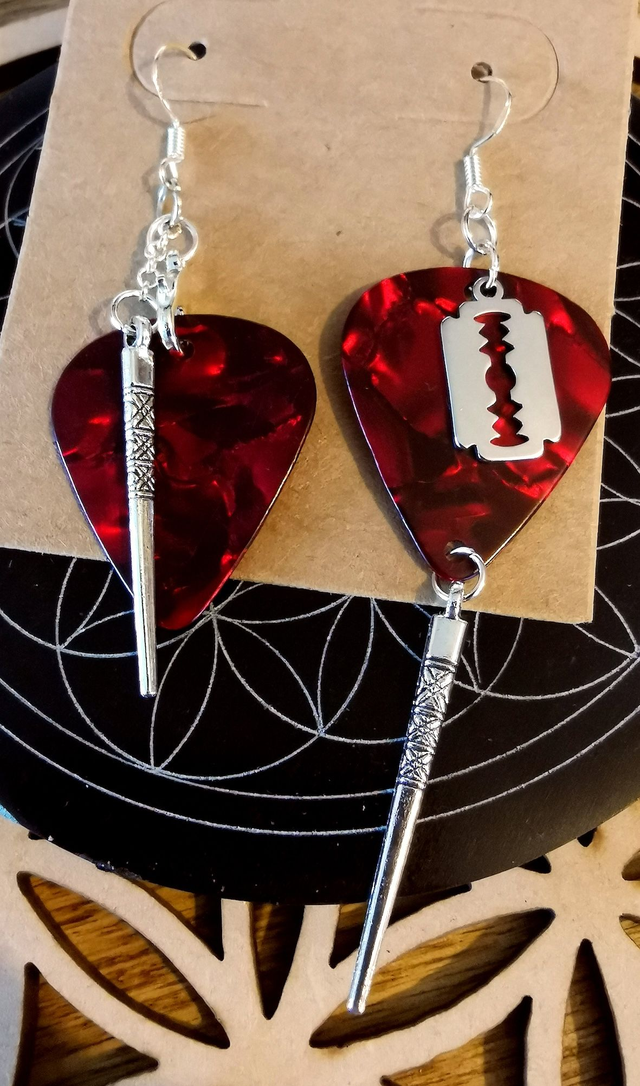 Boucles d'oreilles rouge Médiators
