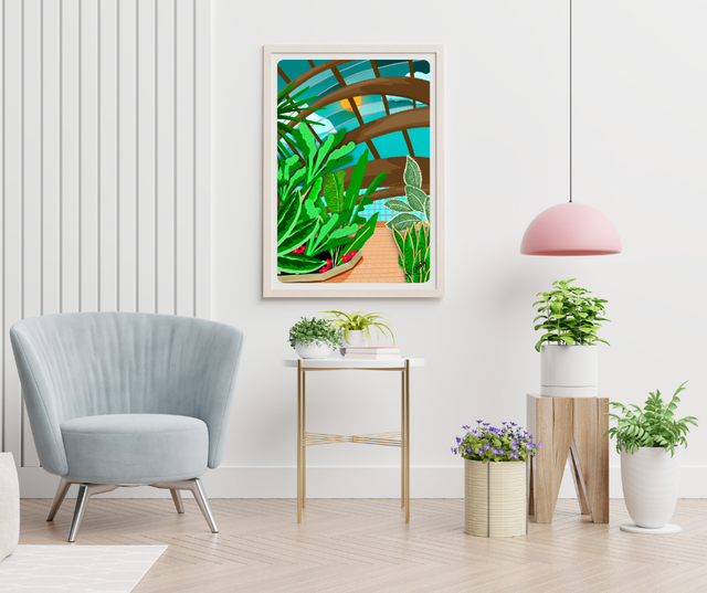 Winter Gardens, Sheffield Art Print - Colourful Yorkshire Wall Art by UK Artist Marie Gregg 