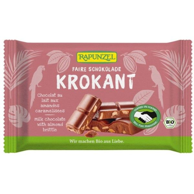 Rapunzel Vollmilchschokolade mit Mandelkrokant 100g Tafel