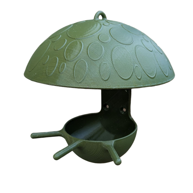 Mangeoire à oiseaux de la nature à suspendre ou murale en forme de champignon