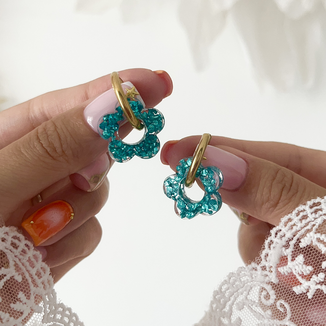 Boucles d’oreilles Aby n°7 - Bleues